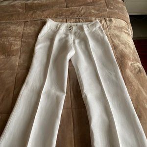 Vantarasi 100% White Linen Pants
